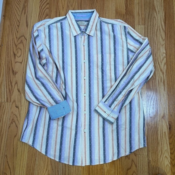 TOMMY BAHAMA Jeans Bars Stripes Sunburst Cotton L/S Button Down Shirt XXL NWT - Picture 12 of 15